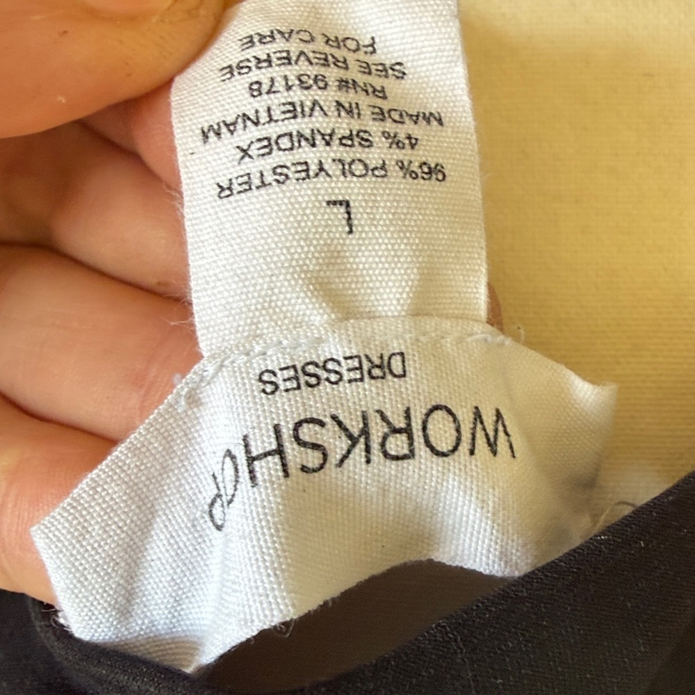WORKSHOP ladies, Black large crewneck dress short sleeve excellent condition - Picture 6 of 9